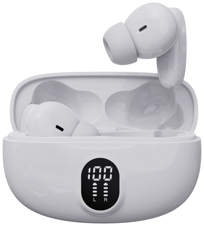 Auriculares Bluetooth 5.3 Denver Inalámbricos con Luz Blancos