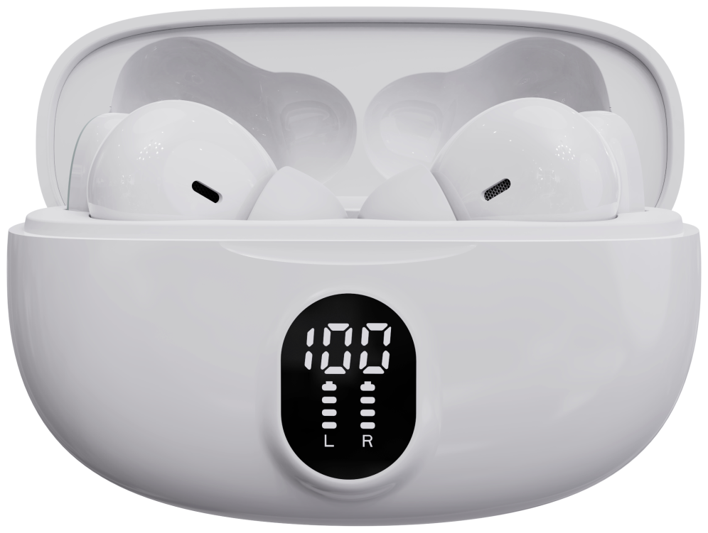 Auriculares Bluetooth 5.3 Denver Inalámbricos con Luz Blancos