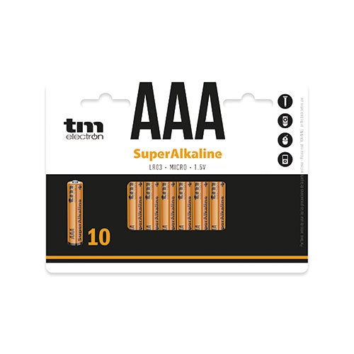 Pilas Alcalinas AAA LR03 TM Electron, Blíster de 10 Unidades