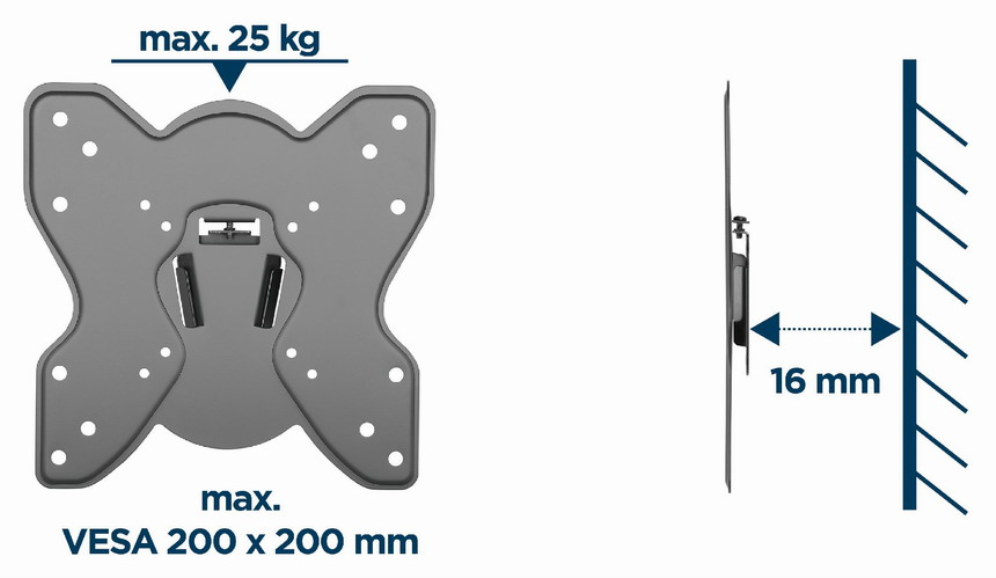 Soporte de Pared Gembird para TV Inclinable 23"-42" 25 kg