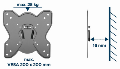 Soporte de Pared Gembird para TV Inclinable 23"-42" 25 kg